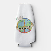 Retro farbenfrohe Hand gezogen Weltfrieden mit Tau Flaschenkühler (Vorderseite)