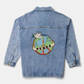 Retro farbenfrohe Hand gezogen Weltfrieden mit Tau Jeansjacke (Rückseite)
