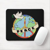Retro farbenfrohe Hand gezogen Weltfrieden mit Tau Mousepad (Mit Mouse)