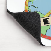 Retro farbenfrohe Hand gezogen Weltfrieden mit Tau Mousepad (Ecke)