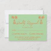 Retro farbenfrohe handgezeichnete, helle Farbspass RSVP Karte (Vorderseite)