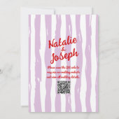 Retro farbenfrohe handgezeichnete QR Code Hochzeit Einladung (Rückseite)