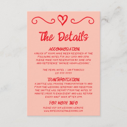 Retro farbenfrohe handgezeichnete, rauschige Hochz Begleitkarte (Vorderseite)