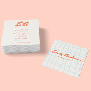 Retro farbenfrohe Handschrift Gezeichnet Groovy Ni Quadratische Visitenkarte