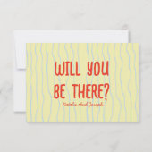 Retro farbenfrohe Handzeichnung Einzigartiger QR-C RSVP Karte (Rückseite)