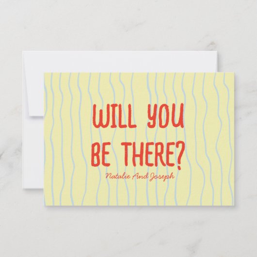 Retro farbenfrohe Handzeichnung Einzigartiger QR-C RSVP Karte (Rückseite)