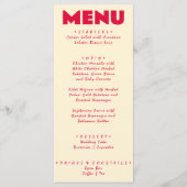 Retro farbenfrohe helle Funky Bold moderne Hochzei Menükarte (Vorderseite)