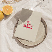 Retro farbenfrohe helle Funky Modern Bold Wedding Menükarte