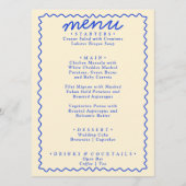 Retro farbenfrohe helle Funky Modern Frame Wedding Menükarte (Vorderseite)