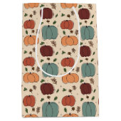 Retro farbenfrohe Herbstsaison Kürbisse Mittlere Geschenktüte (Vorderseite)