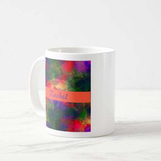 Retro farbenfrohe Hippie Kaffeetasse (Vorderseite Links)