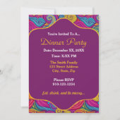 Retro farbenfrohe Jewel Tone Wirbel Wave Muster Einladung (Vorderseite)