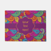 Retro farbenfrohe Jewel Tone Wirbel Wave Muster Fußmatte (Vorderseite)