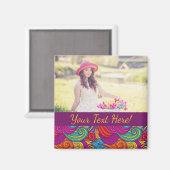 Retro farbenfrohe Jewel Tone Wirbel Wave Muster Magnet (Vorderseite/Rückseite)