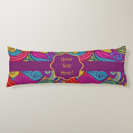 Retro farbenfrohe Jewel Tone Wirbel Wave Muster Seitenschläferkissen (Vorderseite)