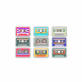 Retro farbenfrohe Kassetten der 80er Jahre Nostalg Aufkleber (Vorderseite)