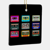 Retro farbenfrohe Kassetten der 80er Jahre Nostalg Keramikornament (Rechts)