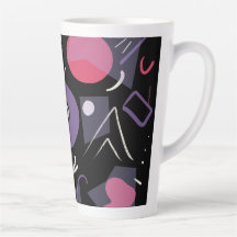 Retro farbenfrohe Latte-Tasse
