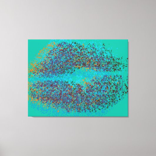 Retro farbenfrohe Lippen Leinwanddruck (Vorderseite)