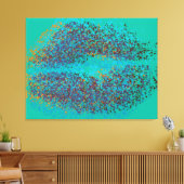 Retro farbenfrohe Lippen Leinwanddruck (Insitu (Wohnzimmer))