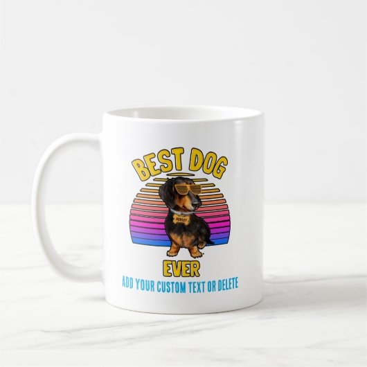 Retro farbenfrohe lustige Dackel Hund Kaffeetasse (Links)