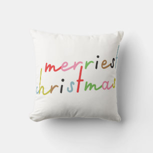 Retro farbenfrohe moderne frohe Weihnachtsfeiertag Kissen