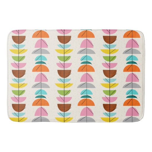 Retro farbenfrohe Nester Bath Mat Badematte (Vorderseite)