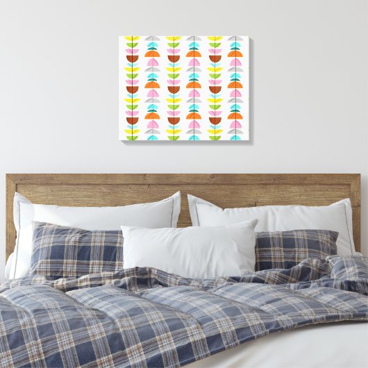 Retro farbenfrohe Nester gesteppte Canvas Print Leinwanddruck (Insitu (Schlafzimmer))