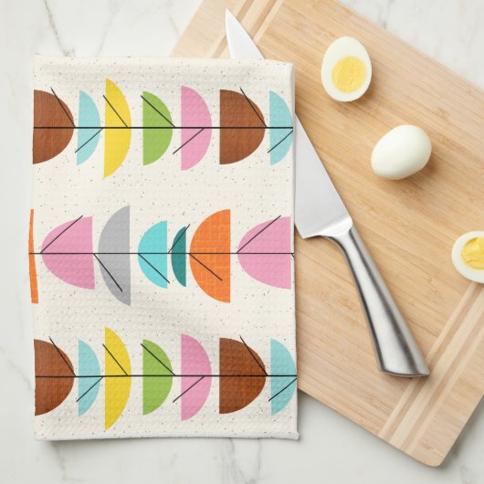 Retro farbenfrohe Nester Küchenhandtücher Handtuch (Viertel Falte)