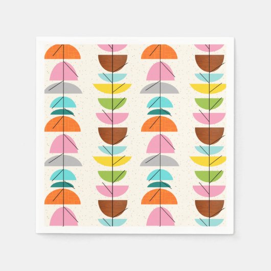 Retro farbenfrohe Nester Papier Napkins Serviette (Vorderseite)