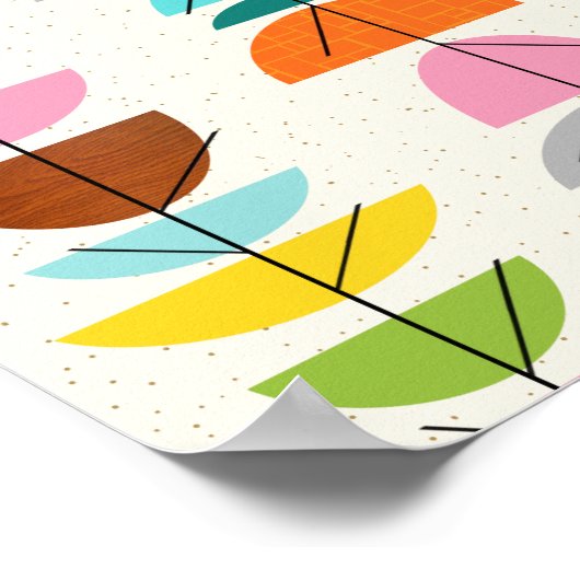 Retro farbenfrohe Nester Poster (Ecke)