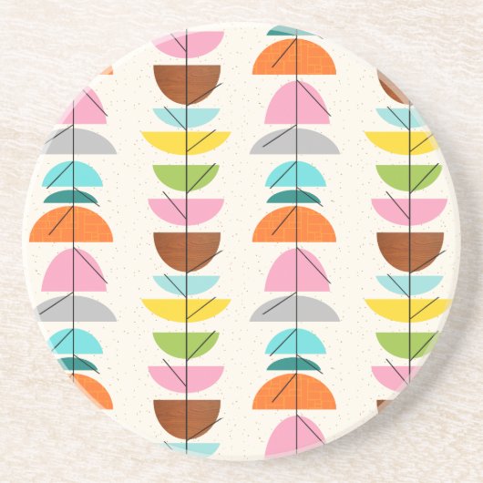 Retro farbenfrohe Nester Sandstone Untersetzer (Vorne)