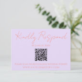 Retro farbenfrohe Pastel Whimsical QR Code Hochzei RSVP Karte (Stehend Vorderseite)