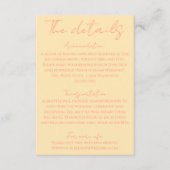 Retro farbenfrohe Pastel Whimsical Wedding Details Begleitkarte (Vorderseite)