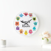 Retro-Farbenfrohe Personalisierte Monsteruhr Große Wanduhr (Zuhause)