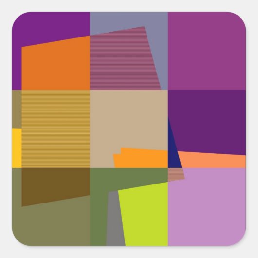 Retro farbenfrohe Pop Art Stickers (Vorderseite)
