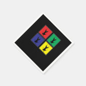 Retro Farbenfrohe Pop Niedliche Katze Katzenjacke Serviette (Ecke)