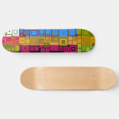 Retro Farbenfrohe Pop Quadrate Kunstmuster Skateboard (Horizontal)