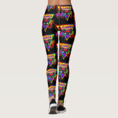 Retro farbenfrohe Rainbow Gamer Computerspiel Leggings (Rückseite)