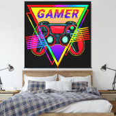 Retro farbenfrohe Rainbow Gamer Computerspiel Leinwanddruck (Insitu (Schlafzimmer))