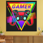 Retro farbenfrohe Rainbow Gamer Computerspiel Leinwanddruck (Insitu (Wohnzimmer))