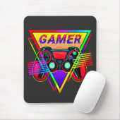 Retro farbenfrohe Rainbow Gamer Computerspiel Mousepad (Mit Mouse)