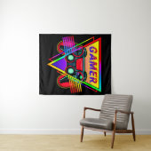 Retro farbenfrohe Rainbow Gamer Computerspiel Wandteppich (Beispiel (Horizontal))