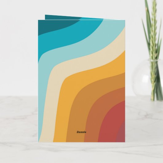 Retro farbenfrohe Rainbow-Hochzeit Programm (Rückseite)