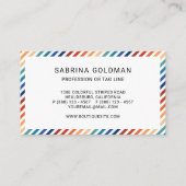 Retro farbenfrohe Regenbogenstreifen Lebendige Far Visitenkarte (Rückseite)