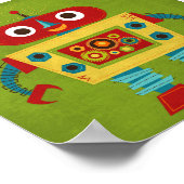 Retro farbenfrohe Robot Poster Print (Ecke)