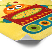 Retro farbenfrohe Robot Poster Print (Ecke)