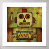 Retro farbenfrohe Robot Poster Print (Vorne)