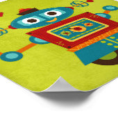 Retro farbenfrohe Robot Poster Print (Ecke)