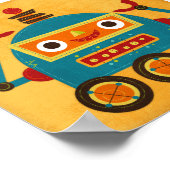 Retro farbenfrohe Robot Poster Print (Ecke)